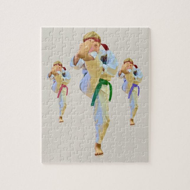 Karaté que retrocede o quebra-cabeça (Vertical)