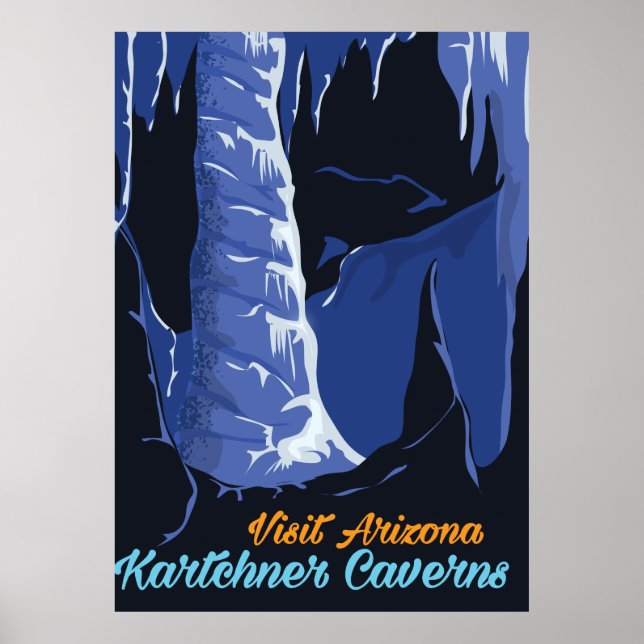 Kartchner Caverns – Arizona, pôster de viagem vint (Frente)