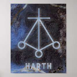 Karuna Reiki Harth Star Marble Poster