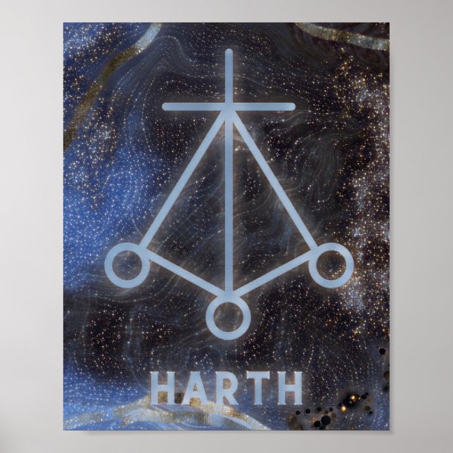 Karuna Reiki Harth Star Marble Poster (Frente)