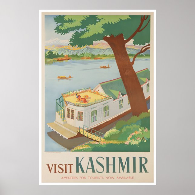Kashmir Art India Travel Poster Indian Print (Frente)