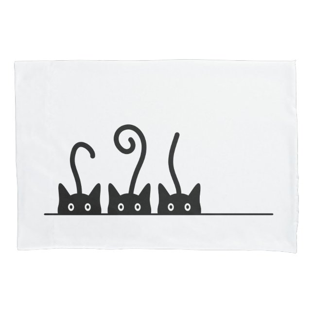 Kat lijn tekening. Drie katjes. Wereld Kattendag. (Frente)