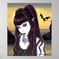 Katana Gothic Dragon Poster