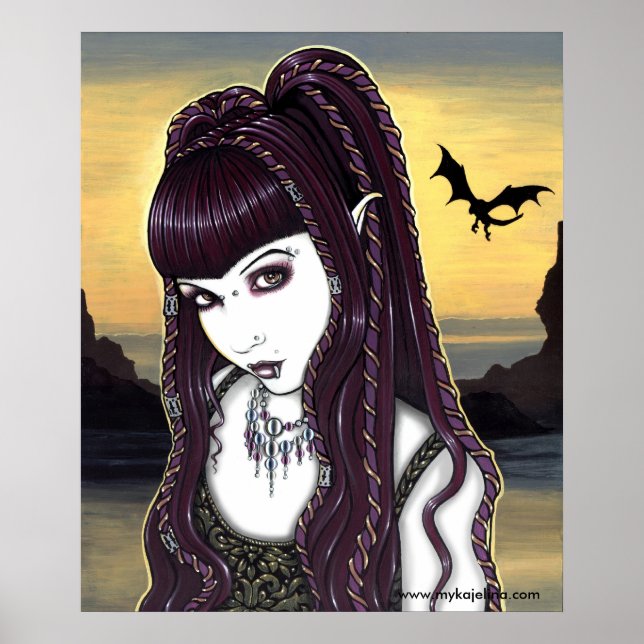 Katana Gothic Dragon Poster (Frente)