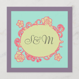 Katb islâmico do convite do casamento da flor de