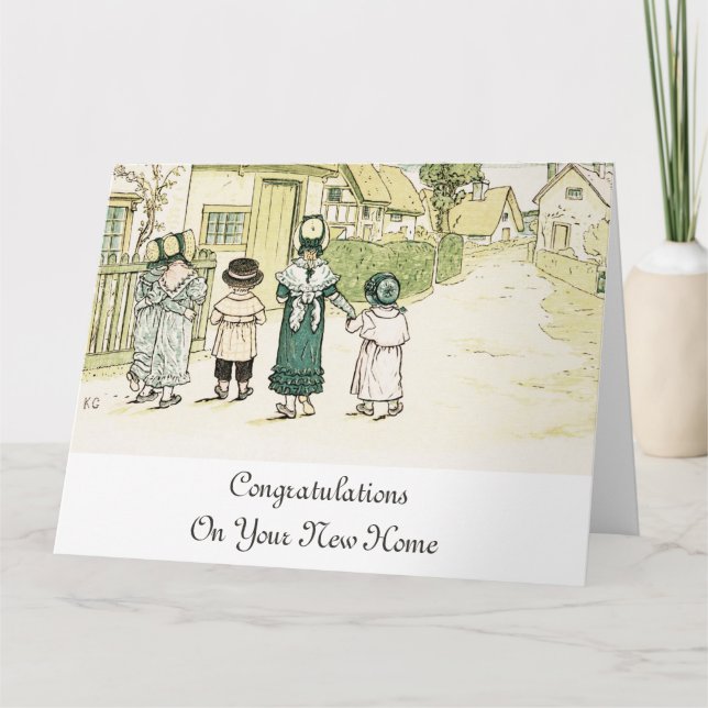 Kate Greenaway: Sob a Janela Grande Cartão de Saud (Frente)