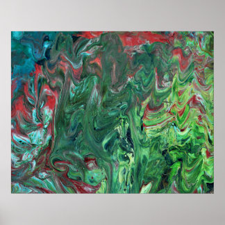 Katmandu 1 Abstrato Selvagem Cartaz Impressão Verd