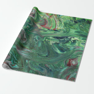 Katmandu 2 Papel de Embrulho Abstrato Verde Selvag