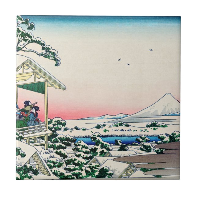 Katsushika Hokusai - Casa de chá em Koishikawa (Frente)