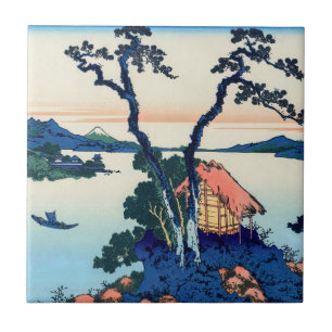 Katsushika Hokusai - Lago Suwa na província de Sh