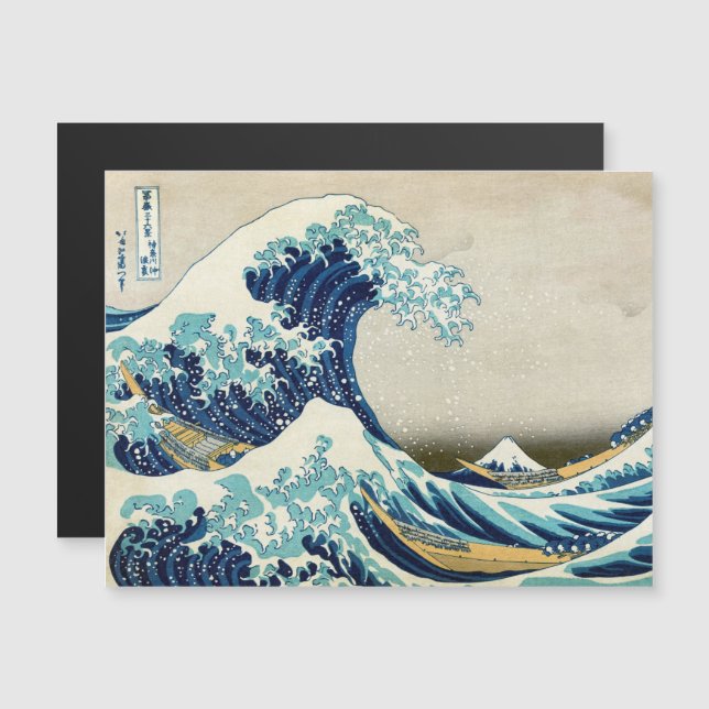 Katsushika Hokusai - O Cartão Magnético de Onda de (Frente/Verso)