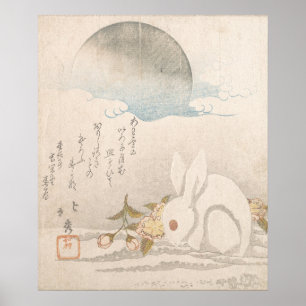 Katsushika Hokushu Coelho na Poster de neve