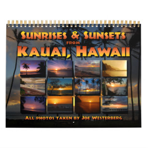 Kauai, Hawaii Sunset Sunrise Calendário