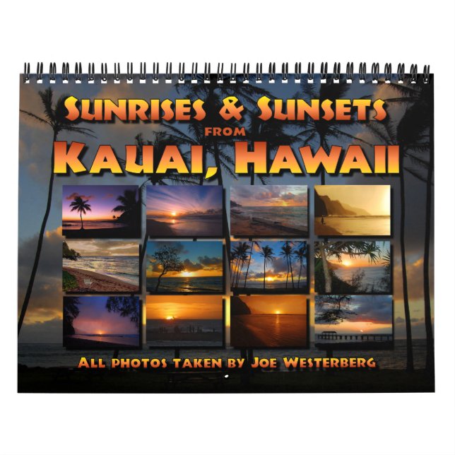 Kauai, Hawaii Sunset Sunrise Calendário (Capa)