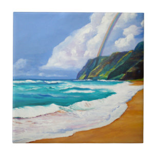 Kauai Polihale Beach com o Azulejo Rainbow Cerâmi