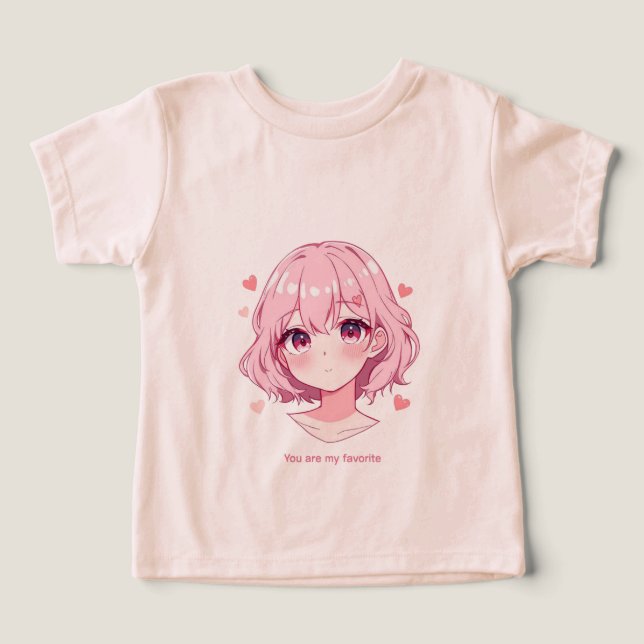 Kawaii Anime Girl Valentine Sweatshirt (Design frontal)