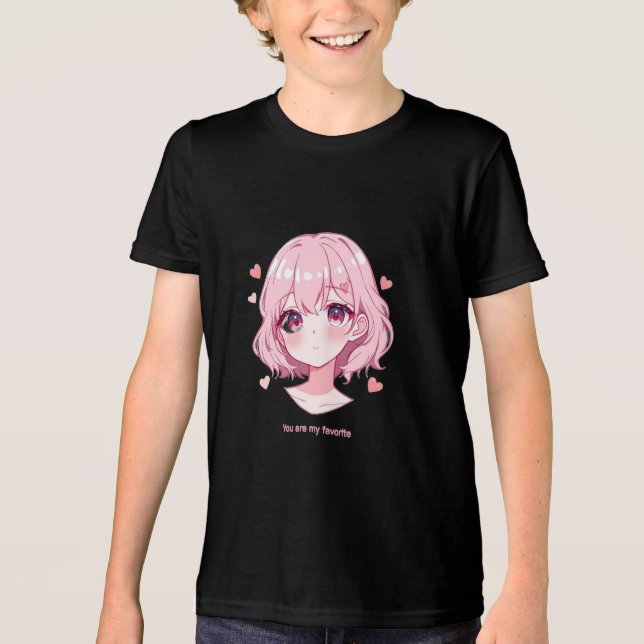 Kawaii Anime Girl Valentine Sweatshirt (Frente)