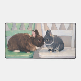Kawaii Anime Two Bunnies Desk Mat 