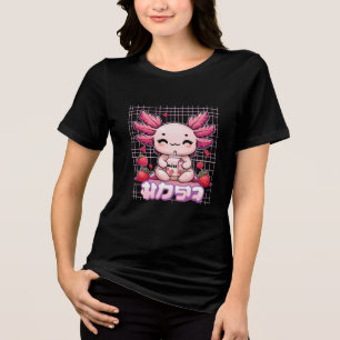 Kawaii Axolotl Bebendo MorangoLeite Pastel