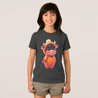 Kawaii Baby Cow T-Shirt | Cute Pastel Orange Hoodi