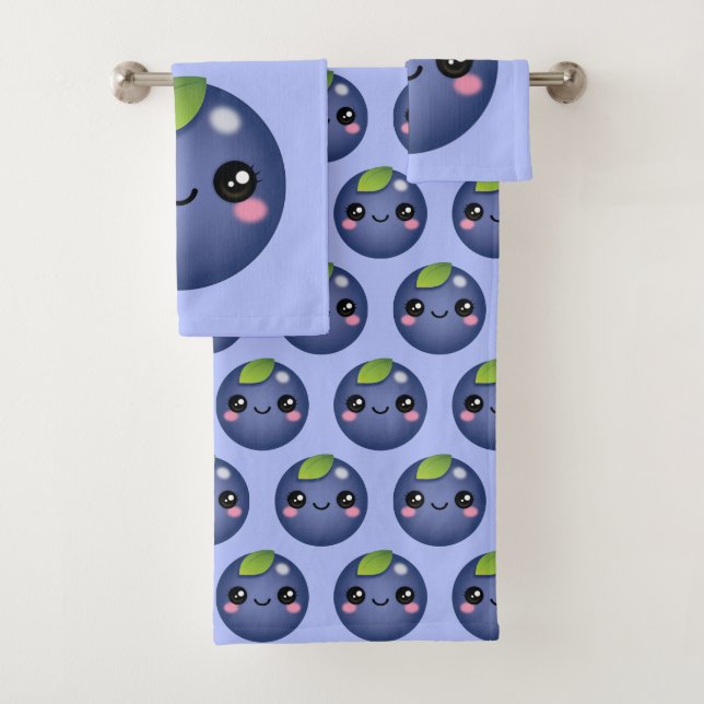 Kawaii Blueberry Bath Toalha (Insitu)