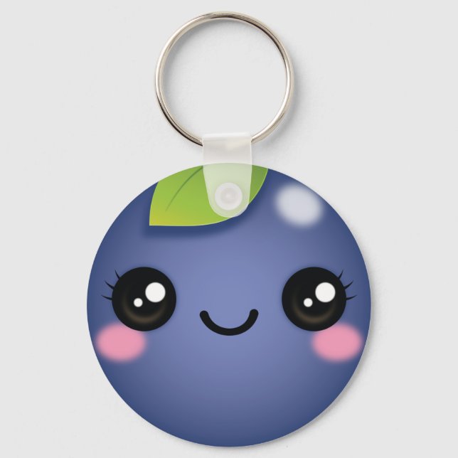 Kawaii Blueberry Chaveiro (Frente)