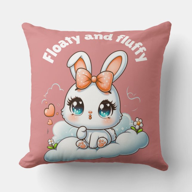 Kawaii Bunny – Almofada de Arremesso de Coelho Chi (Frente)