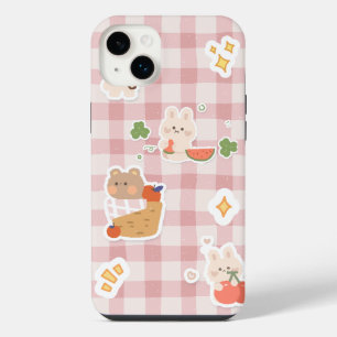Kawaii Bunny & Bear Aesthetic Capinha para iPhone 