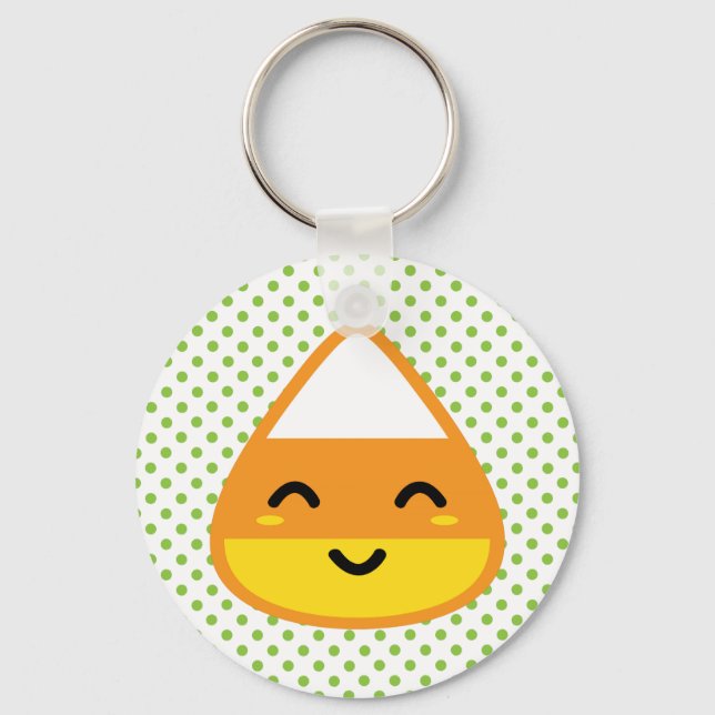 Kawaii Candy Corn Chaveiro (Frente)