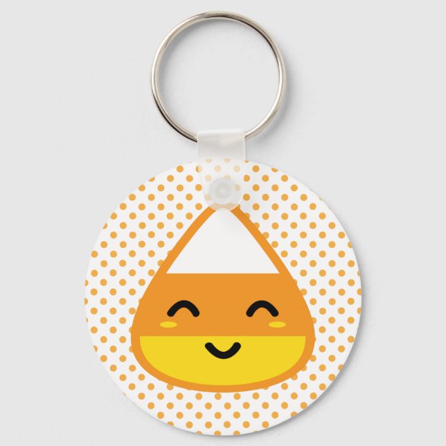 Kawaii Candy Corn Chaveiro (Frente)