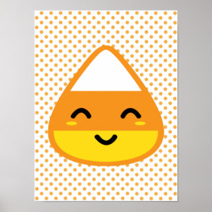 Kawaii Candy Corn Poster