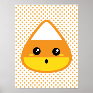 Kawaii Candy Corn Poster