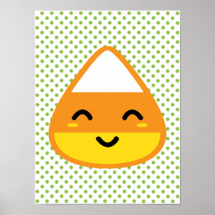 Kawaii Candy Corn Poster
