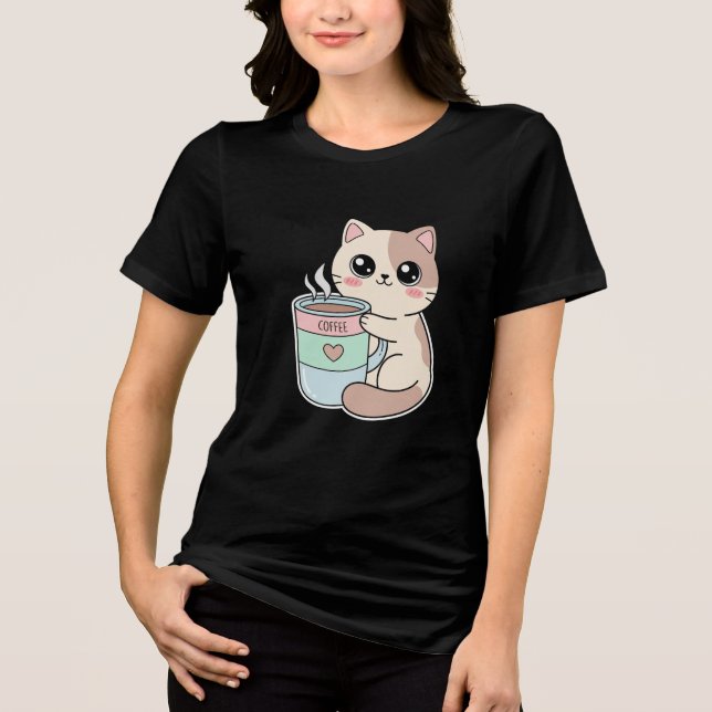 Kawaii Cat Coffee First (Frente)