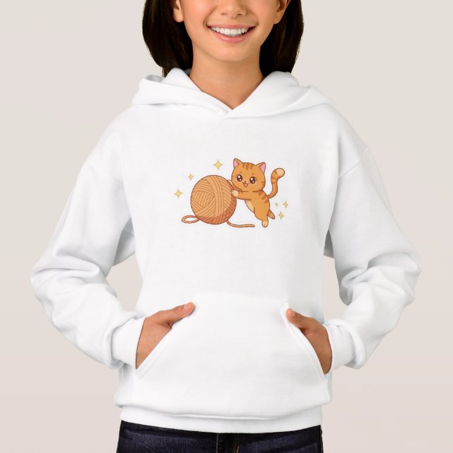 Kawaii Cat Hoodie - Yarn Party! 🧶😹 (Frente)
