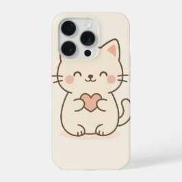 Kawaii Cat with Heart – Cute Minimal Pastel Animal