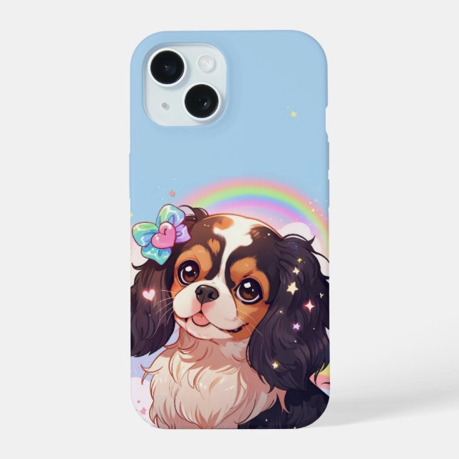 Kawaii Cavalier King Charles Pastel Rainbow sky (Verso)