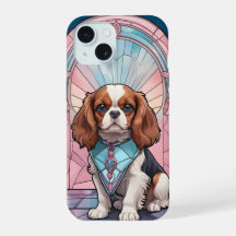 Kawaii Cavalier King Charles Pastel StainGlass