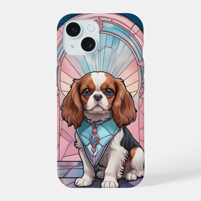 Kawaii Cavalier King Charles Pastel StainGlass (Verso)