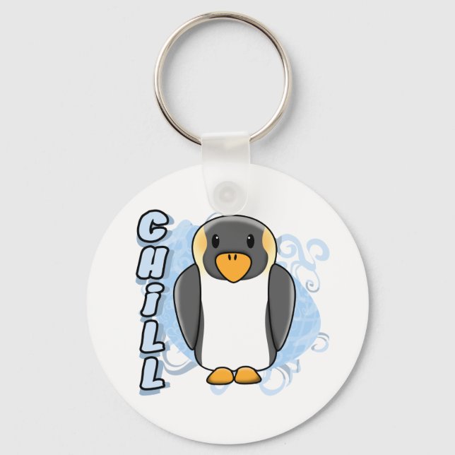 Kawaii Chill Penguin Chaveiro (Frente)