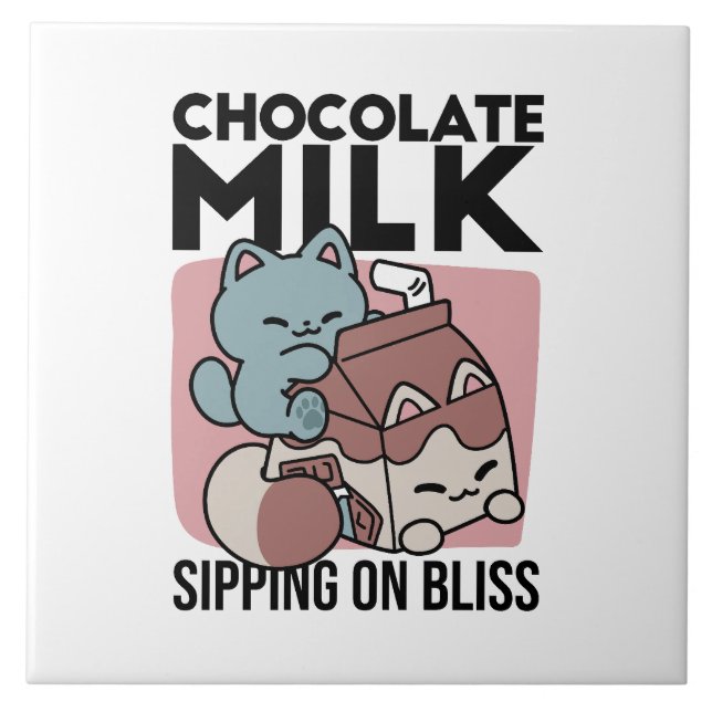 Kawaii Chocolate Milk Cat – Cozy Drink & Cuteness  (Frente)