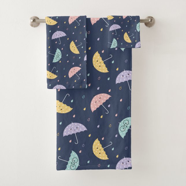 Kawaii, Cute Umbrella Patterno Bath Toalha (Insitu)
