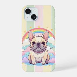 Kawaii French Bulldog Rainbow Clouds