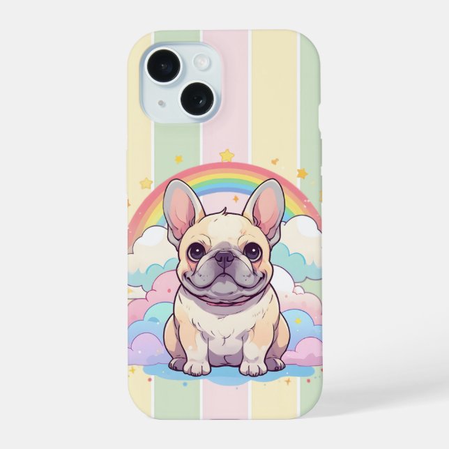 Kawaii French Bulldog Rainbow Clouds (Verso)