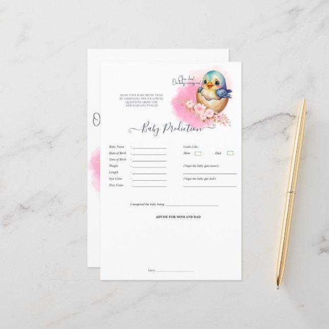 Kawaii Gecko Lizard - Jogo de previsão do Chá de f (Frente/Verso In Situ)