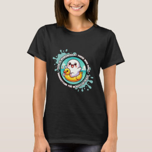Kawaii Ghost Brincando na Camisa de Praia