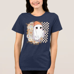 Kawaii Ghost com café e margaridas - Cute Cozy