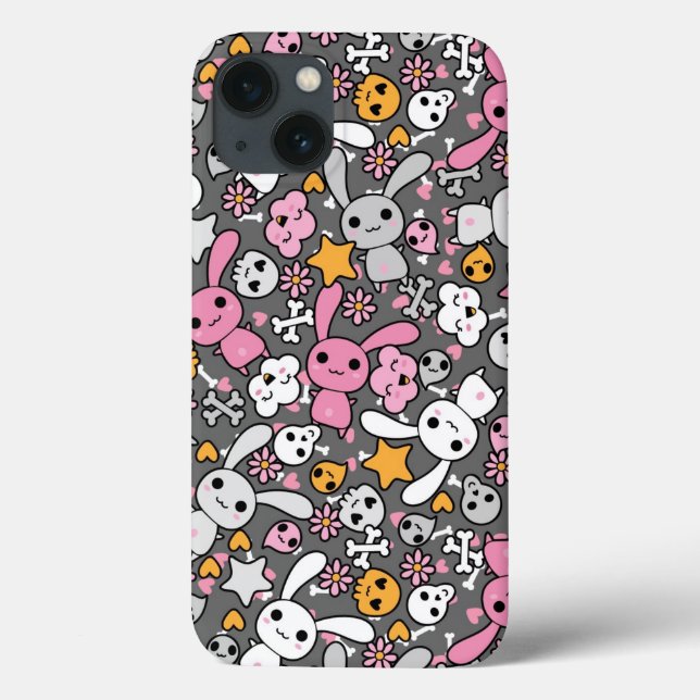 kawaii gray pattern (Verso)