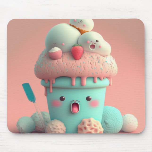 Kawaii  ice cream          mousepad (Frente)