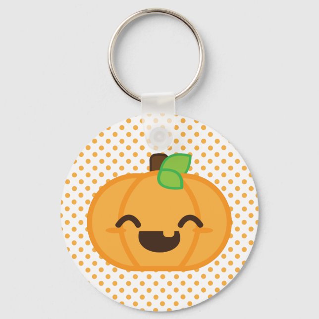 Kawaii Jack O Lantern Pumpkin Chaveiro (Frente)